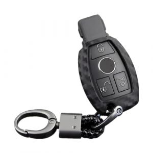 M.JVisun Doux Silicone Caoutchouc Clef Coque Porte-clés pour Mercedes-Benz Classe A B C E S G M V CLA CLS GLA GLC GLE GLK GL GLS SL SLK SLC Viano pour Metris Clé de Voiture - Noir - Tressé Porte-clés (M.Jvisun.Eu, neuf)