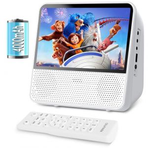 Lecteur DVD Portable Bluetooth, 4000mAh Rechargeable Lecteur DVD Region Free pour Voiture avec Haut-parleurs Intégrés Double, Compatible CD/Bluetooth/USB/RCA/Prise Casque, Lecteur CD Enfant (maite, neuf)