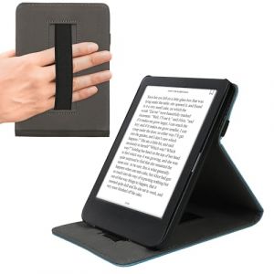kwmobile &Eacute;tui pour liseuse &eacute;lectronique Compatible avec Kobo Clara BW/Colour - &Eacute;tui Housse Rabat liseuse Simili Cuir p&eacute;trole (SX-Commerce, neuf)