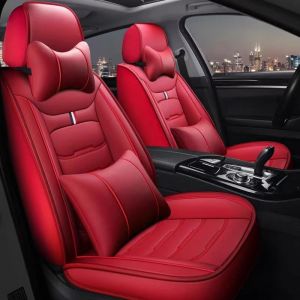 Romanbin Housse de siège de Voiture en Cuir pour Volkswagen Tiguan - Convient aux Voitures à 5 Places，Comfortable -Rouge (Romanbin, neuf)