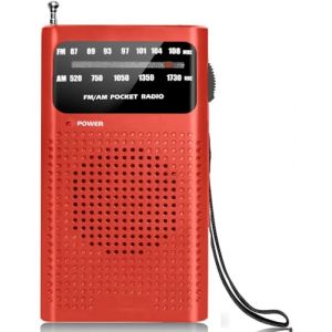 Radio d'urgence Portable - Rouge - AM/FM - sur Piles - Prise Casque - Portable - Mondiale - Pack d'urgence Indispensable - pour Catastrophes - Petit - Transistor (Innovaland Online, neuf)