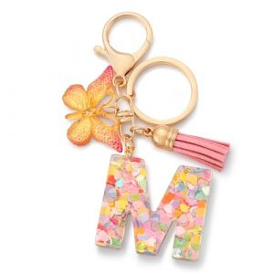CHUQING Porte-clés pour fille avec initiale - Rose - Porte-clés papillon - Lettre, Rose-M., S (CHUQING-FR, neuf)