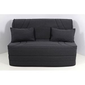 H&eacute;v&eacute;a S&eacute;lection Housse BZ 140x190 matelass&eacute;e Gris Anthracite (H&eacute;v&eacute;a S&eacute;lection, neuf)