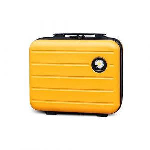 Balakaka Vanity Case pour Les Femmes et Les Filles, ABS Vanity Trousse à Cosmétiques Rigide pour Vacances Voyager,16 -IR Une Grande Capacité Trousse à Maquillage avec Poignée Jaune (BESTLINK TECHNOLOGY S.R.L., neuf)