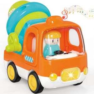 Yerloa Camion Enfant Jouet Bebe 1 an Garcon avec Lumières et Musique, Toupie Jouet Voiture Bebe 1 2 3 Ans Garcon, Engins de Chantier Cadeau Enfant (LONGWEITAN, neuf)