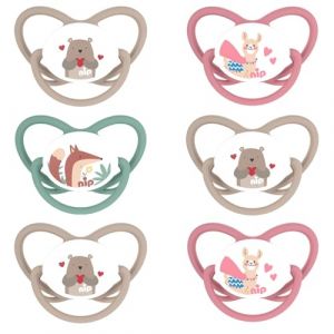 Nip Lot silicone sucette UNIQUE Gr 3 (18–32 Mo.) Lot de 6 Girls sans BPA fabriqué en Allemagne (babywaren24, neuf)