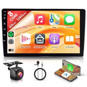 6G+128G 8 C&oelig;urs Autoradio Android 2 Din 9'' &eacute;cran Tactile Android Stereo Auto 2 Din avec Carplay Android Auto sans Fil Mirror Link Bluetooth FM/RDS/EQ/DSP WiFi GPS Commandes au Volant Cam&eacute;ra Recul (Rimoody Tech, neuf)