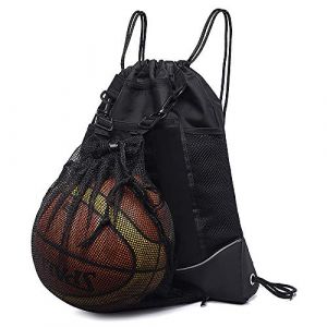 STAY GENT Cordon Sac &agrave; Dos de Basketball Sac &agrave; Dos Sport pour Homme Femme Gar&ccedil;ons Filles, Pliable Sac de Foot pour Football Sac de Sport avec Ball Filet Sac Enfant pour Volley-ball Baseball Yoga, Noir (Counting Mars World, neuf)