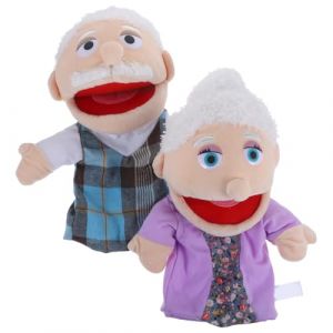 Marionnettes &Agrave; Main Grand-P&egrave;Re Et Grand-M&egrave;Re en Peluche Lot De 2 Jouets Interactifs pour Enfants D&eacute;Veloppement des Comp&eacute;Tences Jeux Familiaux Et Th&eacute;&acirc;Tre (Grand Di, neuf)