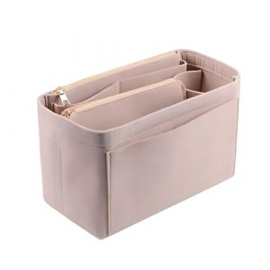 YXBQueen Maquillage Organisateur Sac à main en Feutre Felt Cosmétique Insérer Organizer Bourse pour Voyage Toiletry Stockage Kaki Sacs Faire Up personnalisés pour Femmes (Nubisheng-Europ, neuf)