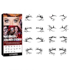Halloween Eye - Eyeshadow Stickers - Halloween Eyeliner - Waterproof Long Lasting Paper Eye Makeup Stickers with Realistic High Definition Designs for Festivals Carnivals Concerts Proms Cosplay (yuewant, neuf)