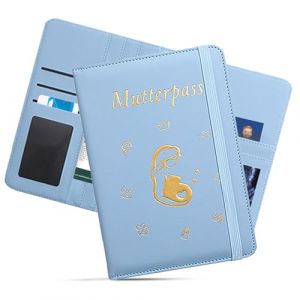 Bcuuozeeing Housse de protection pour carnet de maternit&eacute;, Housse pour carnet de maternit&eacute; en similicuir, bleu clair (BozeRICH, neuf)