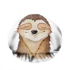 Double bonnet de bain imperm&eacute;able paresseux Animal mignon yeux ferm&eacute;s sourire dessin anim&eacute; timide chapeau de douche mode r&eacute;utilisable pour femmes beaut&eacute;, bain cheveux spa, maison h&ocirc;tel voyage utilis (2MACAXN9K15, neuf)