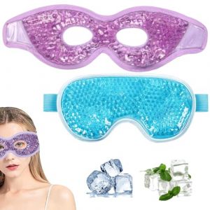 Masque Yeux Froid,Gel Anti-Cernes pour Yeux Fatigués et Gonflés,Masque Yeux Gel,Masque Froid Visage,Masque Chauffant Yeux,Réutilisable Masque,Poche de Glace pour Thérapie Chaud (Violet) (EnviableVB, neuf)