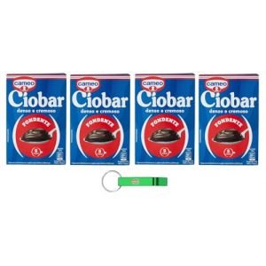 Cameo Ciobar Lot de 4 flacons de poudre pour fondant au chocolat chaud et noir 115 g, chaque paquet contient 5 sachets de 23 g + porte-clés Beni Culinari (LITTLE ITALY SRL, neuf)
