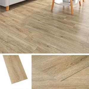 Livelynine Parquet Adhesif Sol Imitation Bois Clair 90x15CM Dalles Adhesives PVC Sol Interieur 36-Pi&egrave;ces Revetement de Sols Adhesif pour Salle de Bain Lino Sols Adh&eacute;sif Chambre Cuisine Toilette WC (Livelynine Euro, neuf)