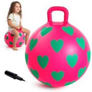 INPODAK 40cm Balle Sauteuse Space Hopper Ballon Sauteurs avec poignée Balles gonflables avec Pompe à Main Balle Sauteuse pour Enfants de 3 à 6 Ans Jouet Sauteur pour Enfants (INPODAK, neuf)