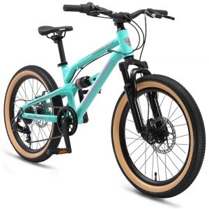 BIKESTAR VTT V&eacute;lo Tout Terrain Tout Suspendu pour Enfants de 6 Ans | Bicyclette 20 Pouces 7 Vitesses Shimano, Freins Disque | Turquoise (Star-Trademarks (Concessionnaire Europ&eacute;en), neuf)