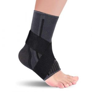 Chevill&egrave;re &Eacute;lastique avec Sangle - Strapping Cheville R&eacute;glable Chevillere Entorse Professionnelle, Chevillere de Sport Confort &eacute;lastique, Attelle Cheville &eacute;lastique pour entorses, arthrite (L Noir) (Dornava O&Uuml;, neuf)