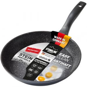STONELINE Po&ecirc;le &agrave; Frire 28 cm, adapt&eacute;e &agrave; l'Induction, Rev&ecirc;tement Antiadh&eacute;sif avec de vraies particules de pierre, Cuire, Rotir et Mijoter sans Huile ni Graisse (WARIMEX GmbH, neuf)