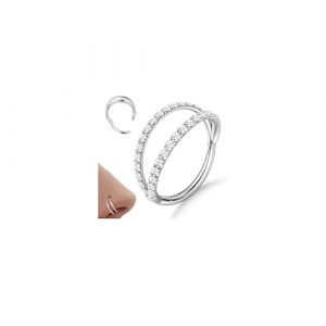 Diamday Piercing Nez Anneaux CZ Piercing Oreille 316L Acier Chirurgical Anneau Nez Piercing Septum Helix Anneau Or Argent Tragus Conch Daith Rook Cartilage Boucle D'oreille L&egrave;vre Anneaux 18G/20G (Diamday, neuf)