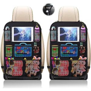 Organisateur de Voiture, UIHOL 2Pcs Protège-Siège Arrière Voiture Enfants Kick Mats, Protection Arrière de Siège Auto Imperméable, Support Tablette Transparent Rangement de Voiture, Multi-Poches (DEPAOLA SYNAPSIS S.R.L., neuf)