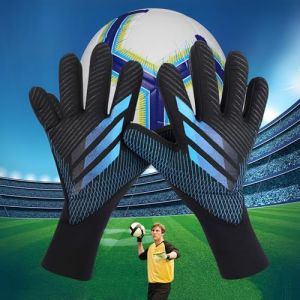 XSQD Respirant Gant De Foot, Gant Gardien Gants Foot Enfant, avec Latex Épais Antidérapant,Taille 7/8/9/10, Idéal pour Les Athlètes Et Les Débutants(Noir 10 Taille) (XSQD, neuf)