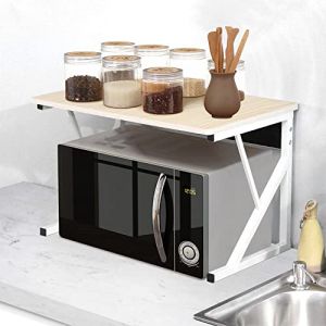 LANTUS Support de Four à Micro-Ondes Étagère de Rangement pour Micro-Ondes Multifonctio étagère de Stockage Étagère de Cuisine Support Tablette,54 * 35 * 34.5cmnoix jaune (Hechheu, neuf)