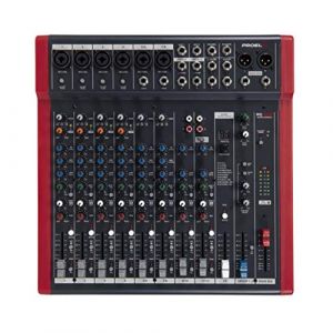 Proel MQ12USB M&eacute;langeur ultra-compact professionnel &agrave; 12 entr&eacute;es et 4 bus avec FX et USB pour chant, live et karaok&eacute;, noir/rouge (MQ12USB) (DECIBEL, neuf)