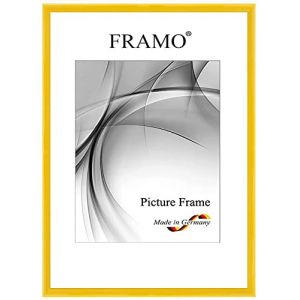 FRAMO Cadre photo étroits 18 x 27 cm en bois massif | Jaune brillant | Couleur/taille sélectionnable | Cadre pour affiches | Puzzles | Photos N°114 (Framecenter24_online, neuf)