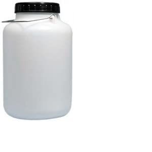 HELGUEFER - Bidon d'eau 5 l &agrave; large goulot | R&eacute;servoir d'eau en plastique PEHD | Convient pour un usage alimentaire | Bidon r&eacute;sistant et r&eacute;utilisable | Conteneur rond avec poign&eacute;e m&eacute;tallique et (PLASTICOS HELGUEFER, neuf)