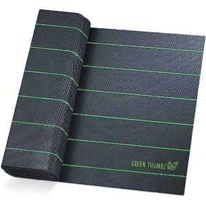Green Thumbz Toile de Paillage - 1m x 25m (100 g/m&sup2;) G&eacute;otextile Bache Anti Mauvaise Herbe pour Jardin et Potager - Toiles de Paillage pour Am&eacute;nagement Paysager, Couvre-Sol & Parterres de Fleurs (Rivero products, neuf)