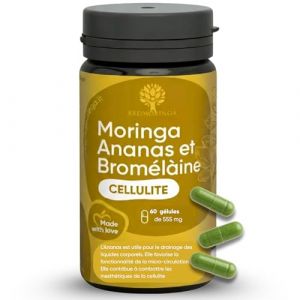 Anti Cellulite puissant avec Brom&eacute;la&iuml;ne 5000 GDU | Compl&eacute;ment Drainant 100% Naturel - Contraste les Imperfections de la Cellulite et R&eacute;tention d'Eau - Ananas et Moringa BIO RedMoringa (60 G&eacute;lules) (RedMoringa, neuf)