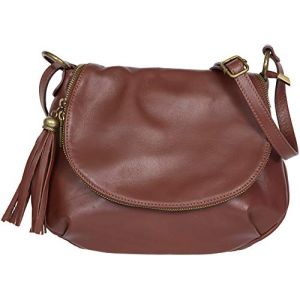Sac Italien 'Silvana' Femme - Bandouli&egrave;re Port&eacute; &Eacute;paule - Cuir Souple - Longueur 30 x Largeur 6 x Hauteur 22 (CAMEL) (SEVIL MAROQUINERIE, neuf)