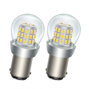 SOFOC-BA15D Ampoule LED 6-12V DC Pour Camping-Car Remorque Bateau Plafonnier Feu Arrière Feu Stop Feu de Position etc 3014 39SMD Blanc Chaud 2Pcs (Sofoc-EU, neuf)