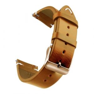 Bracelet de montre en cuir v&eacute;ritable cir&eacute; &agrave; l'huile, 18-24 mm, &agrave; d&eacute;gagement rapide, compatible avec Samsung/Seiko/Oris/Citizen(Brown Rose Gold,21mm) (DIEGEROUJIAMO-EU, neuf)