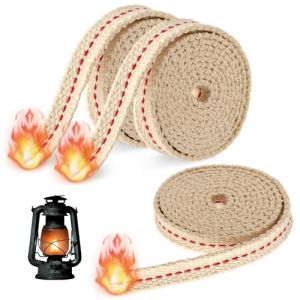 Lot de 3 rouleaux de m&egrave;che pour lampe &agrave; huile, m&egrave;che en coton, m&egrave;che plate pour lampe &agrave; huile, m&egrave;che de rechange, m&egrave;che &agrave; p&eacute;trole, m&egrave;che en fibre de verre pour lanterne de jardin, lampe (Drizzlel, neuf)