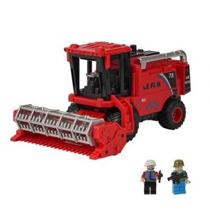 Jouet moissonneuse-batteuse - V&eacute;hicule de la ferme - Simulating Wheat Cutting Sc&egrave;nes et Multi Joint Movable Moissonneuse-batteuse - Jouet de r&eacute;colte - Combin&eacute; - Jouet de r&eacute;colte Harvester - Rouge (QiLu, neuf)
