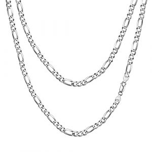 Chaine Argent Homme Longue 70 cm pour Pendentif 925 Massif 3 mm Collier Femme Maille Chaîne Fine Femme Cadeau Garcon Enfant Bijoux Ado 15 Ans Mariage Noel Adolescent (FindChic Jewellery, neuf)