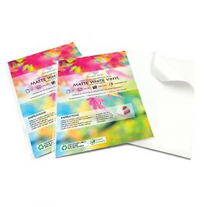 Lot de 2 x 20 feuilles d'&eacute;tiquettes autocollantes imperm&eacute;ables en vinyle blanc mat | Imprimables jet d'encre et laser | Format A4 auto-adh&eacute;sif (Evergreen Goods Ltd, neuf)