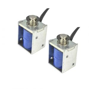 CHANCS DC 6-12V Micro Electro-aimant Sol&eacute;no&iuml;de Push Pull Mini Sol&eacute;no&iuml;de Actionneur Lin&eacute;aire Aimant Valve Course 3mm Cadre Ouvert Electro-aimant Sol&eacute;no&iuml;de Lin&eacute;aire 2PCS (CHANCS MOTOR, neuf)