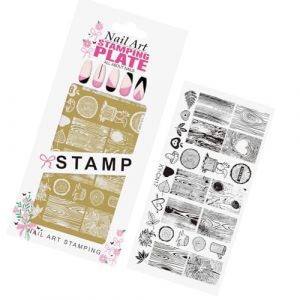 Pochoir en m&eacute;tal avec 15 motifs antirouille pour vernis gel (tonder, neuf)