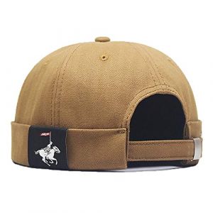 YAMEE Bob Homme Docker Bonnet Femme Casquette Neuf Urban Style Bord Roulé rétro Travailleur Marin Unique Street décontracté Brimless Chapeau (One Size 56-58cm) (YAMEE, neuf)