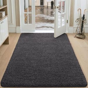 DEXI Paillasson Interieur Entree 120 x 180 cm, Tapis d'Entr&eacute;e Antid&eacute;rapant Lavable en Machine, Tapis de Sol avec Microfibres Douces Absorbantes pour Entr&eacute;e, Couloir, Chien, Noir-Gris (DEXI-Direct, neuf)
