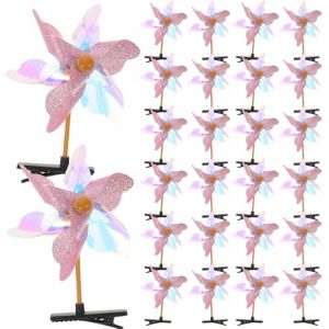 NIYANGLE Lot de 50 barrettes à cheveux en forme de moulin à vent à paillettes pour petites filles, accessoires pour cheveux à la maison, à l'école, à la fête, rose (Telinei, neuf)