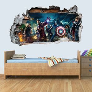 GNG Marvel Avengers Vinyle Smashed Wall Art Autocollant Chambre Gar&ccedil;ons Filles 3D L (AAABest, neuf)