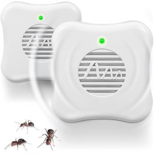 GARDIGO® Répulsif Fourmis Ultrason – Lot de 2 – Anti-Fourmi Électrique pour Maison, Cuisine, Cave – Appareil à Ultrasons sans Produit Chimique – Branché sur Prise – Protection 25 m² par unité (tevigo gmbh, neuf)