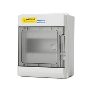 MOLLOM 6 voies Boîte de distribution d'alimentation avec barres omnibus et rail DIN pour disjoncteur miniature MCB, étanche IP66. Disponible pour une utilisation intérieure et extérieure (MOLLOM, neuf)