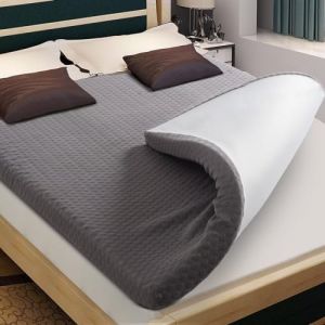 DUANDUAN Surmatelas 160 x 200 Memoire Forme - 7.5cm sur Matelas 2 Personnes 160x200,Epaisseur sur-Matelas pour Adulte Mémoire de Forme 160x200 cm avec Housse Amovible et Lavable - Gris Foncé (iGrandre, neuf)