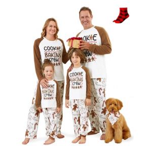 PatPat Pyjama Assorti Famille de No&euml;l Ensembles de Pyjama pour Couple, Enfant et B&eacute;b&eacute;, Combinaison Pyjama Femme et Homme Hiver, Pyjama de No&euml;l Familial avec Motif P&egrave;re No&euml;l, Pyjama Femme et Homme (PATPAT STORE EU, neuf)